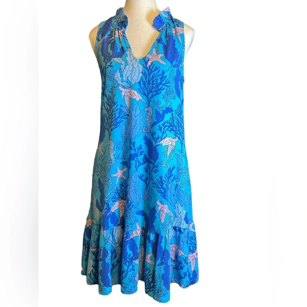 Papagallo blue ocean life in a little dress